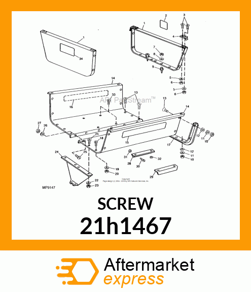 SCREW, MACH, SLOTTED TRUSS HEAD 21h1467