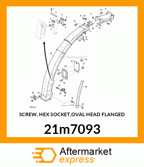 SCREW, HEX SOCKET,OVAL HEAD FLANGED 21m7093