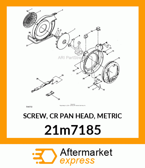 SCREW, CR PAN HEAD, METRIC 21m7185