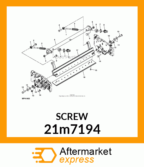 SCREW, SLTD FLAT CTSK HEAD, METRIC 21m7194