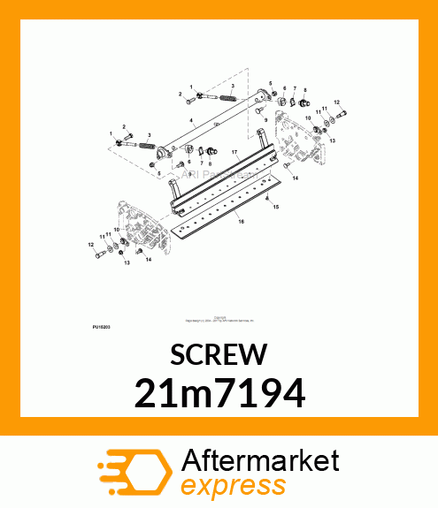 SCREW, SLTD FLAT CTSK HEAD, METRIC 21m7194