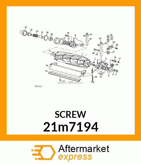 SCREW, SLTD FLAT CTSK HEAD, METRIC 21m7194