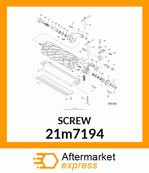 SCREW, SLTD FLAT CTSK HEAD, METRIC 21m7194