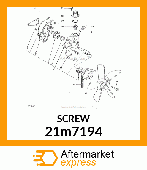 SCREW, SLTD FLAT CTSK HEAD, METRIC 21m7194