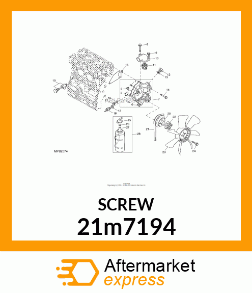 SCREW, SLTD FLAT CTSK HEAD, METRIC 21m7194