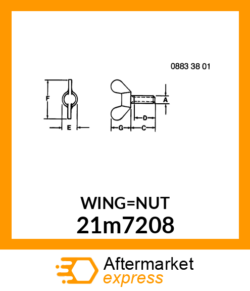 SCREW, WING, METRIC 21m7208