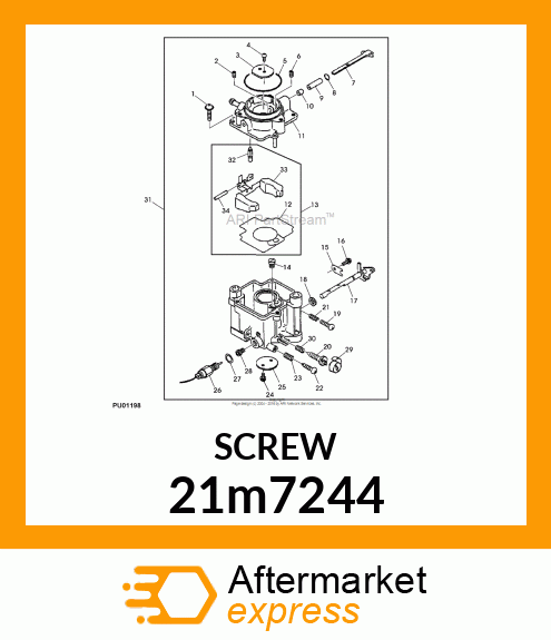 SCREW, SLTD PAN HEAD, METRIC 21m7244