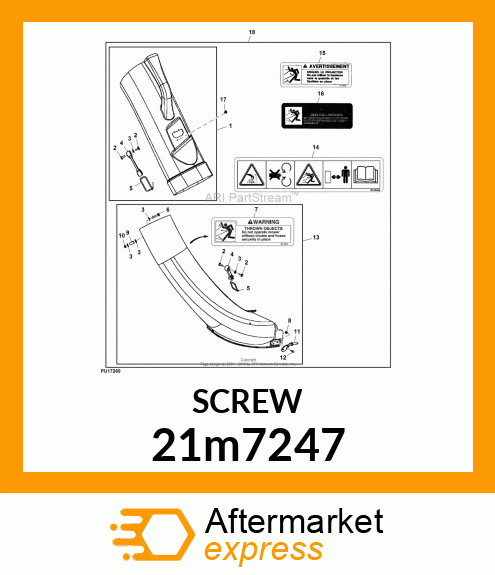 SCREW, CR PAN HEAD, METRIC 21m7247