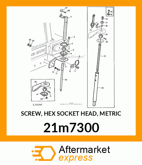 SCREW, HEX SOCKET HEAD, METRIC 21m7300