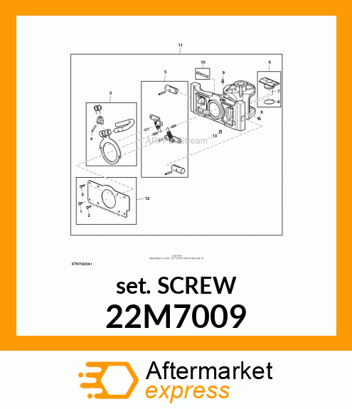 SCREW, SET, METRIC, HEX SKT HDLS 22M7009