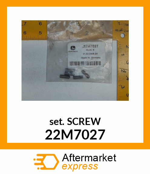 SCREW, SET, METRIC, HEX SKT HDLS 22M7027