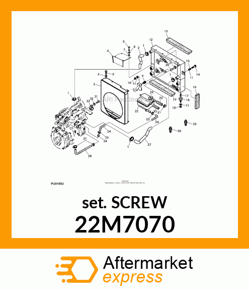 SCREW, SET, METRIC, HEX SKT HDLS 22M7070