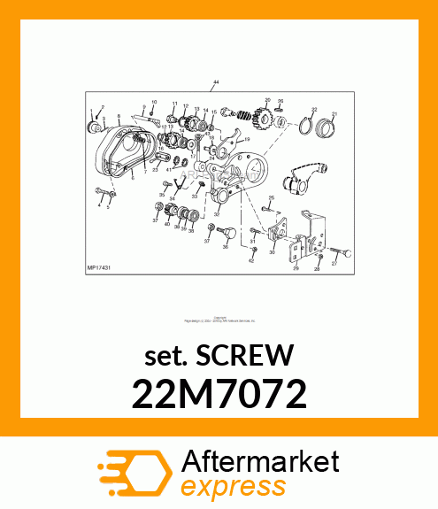 SCREW, SET, METRIC, HEX SKT HDLS 22M7072