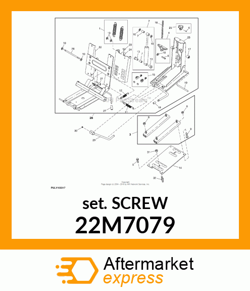 SCREW, SET, METRIC, HEX SKT HDLS 22M7079