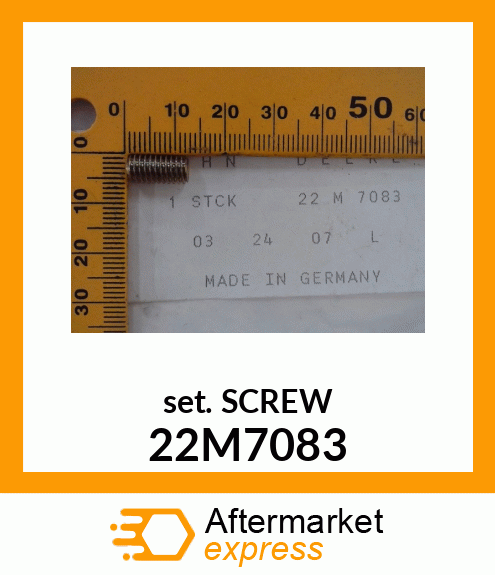 SCREW, SET, METRIC, HEX SKT HDLS 22M7083