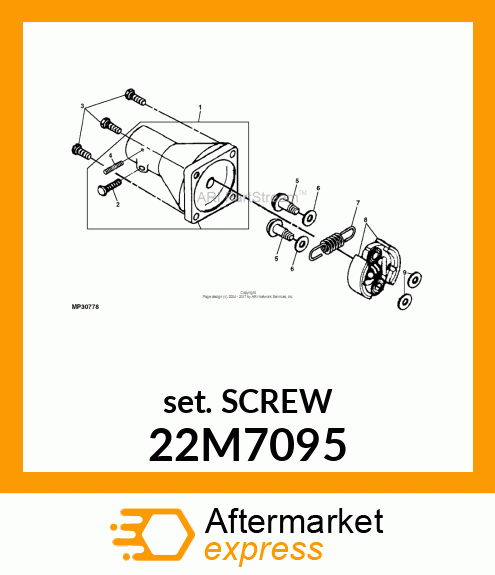 SCREW, SET, METRIC, HEX SKT HDLS 22M7095