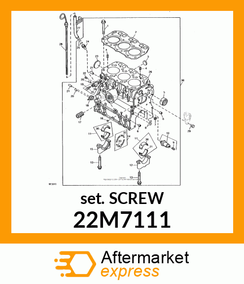 SCREW, SET, METRIC, HEX SKT HDLS 22M7111