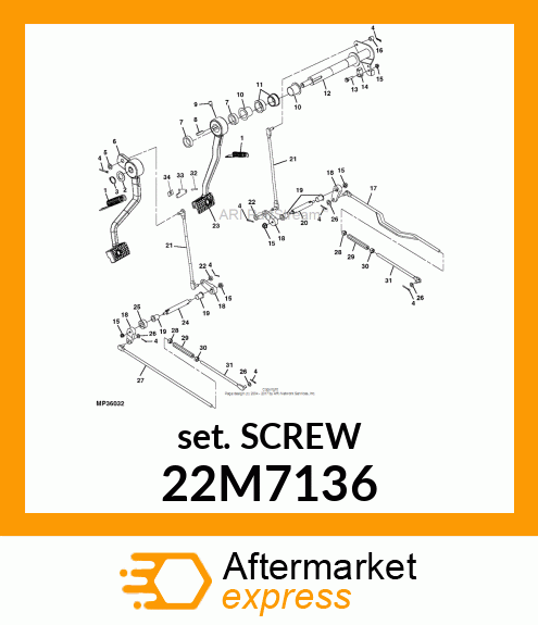 SCREW, SET, METRIC, HEX SKT HDLS 22M7136