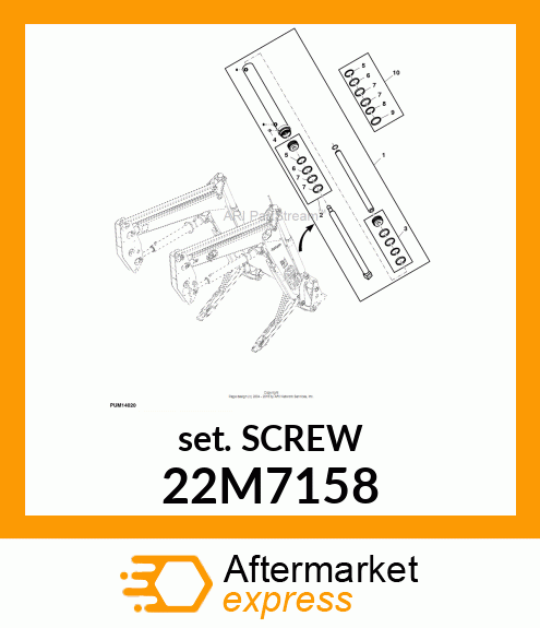 SCREW, SET, METRIC, HEX SKT HDLS 22M7158