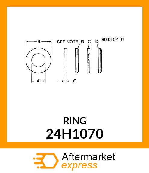 WASHER, METALLIC, ROUND HOLE 24H1070