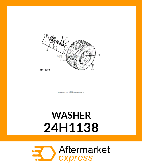 WASHER, METALLIC, ROUND HOLE 24H1138