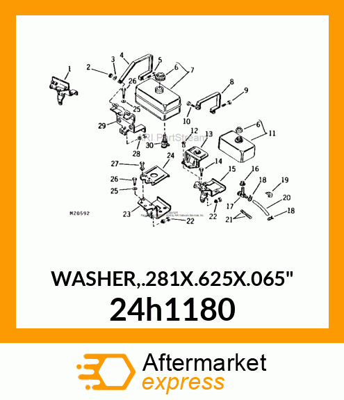 WASHER,.281X.625X.065" 24h1180