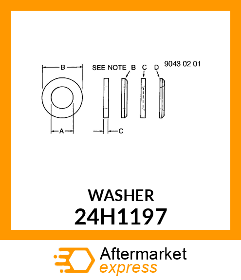 WASHER, METALLIC, ROUND HOLE 24H1197