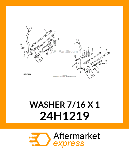 WASHER .438X1.000X.083 ZINC # 24H1219