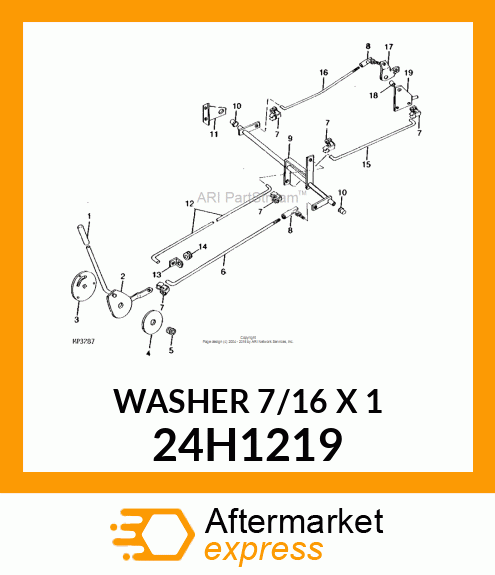 WASHER .438X1.000X.083 ZINC # 24H1219