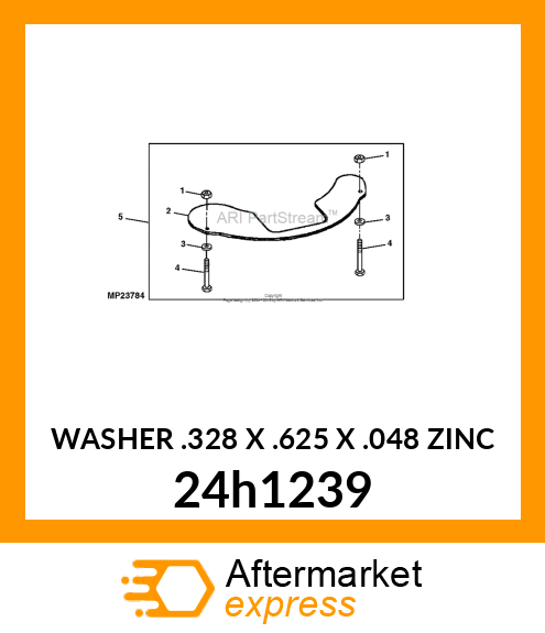 WASHER .328 X .625 X .048 ZINC 24h1239