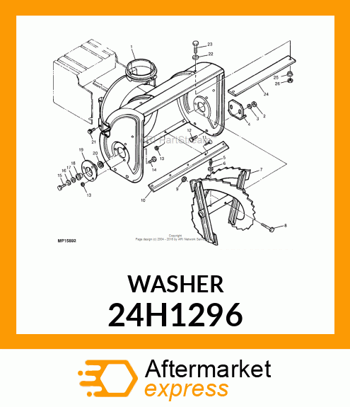 WASHER, METALLIC, ROUND HOLE 24H1296