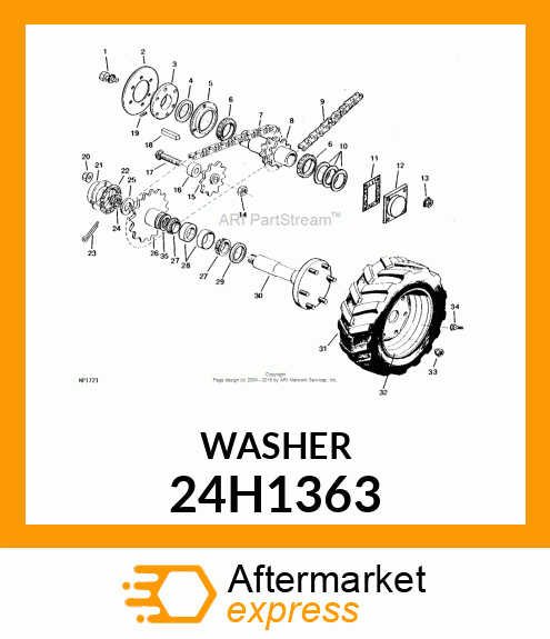 WASHER, METALLIC, ROUND HOLE 24H1363