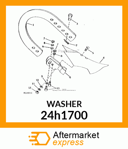 WASHER, METALLIC, ROUND HOLE 24h1700