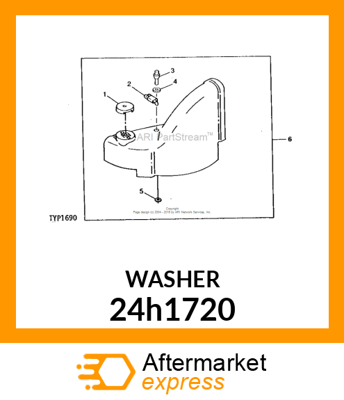 WASHER, METALLIC, ROUND HOLE 24h1720