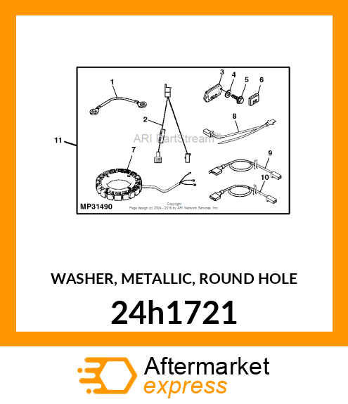 WASHER, METALLIC, ROUND HOLE 24h1721