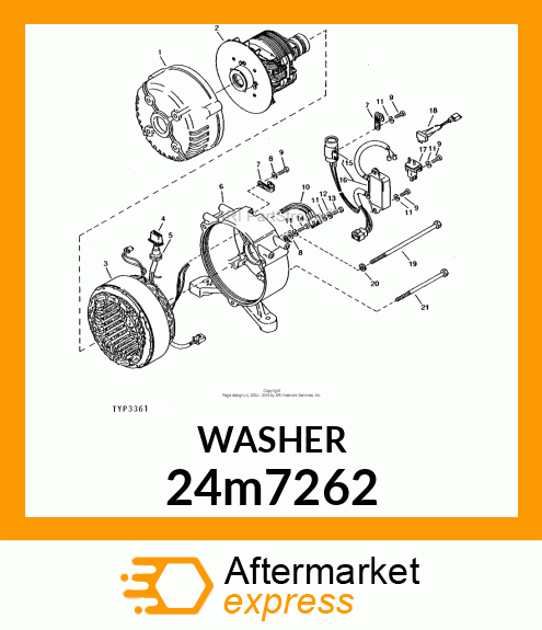 WASHER, METALLIC, ROUND HOLE 24m7262