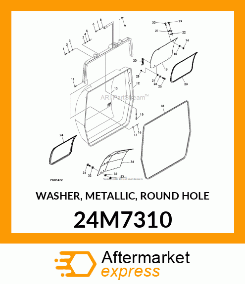 WASHER, METALLIC, ROUND HOLE 24M7310