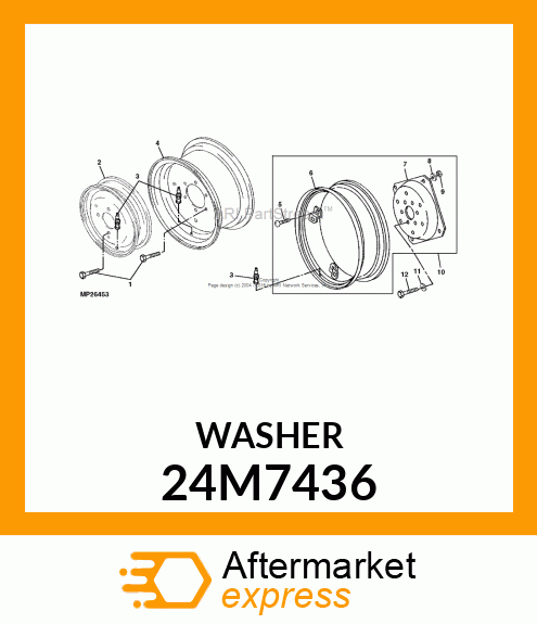 WASHER, METALLIC, ROUND HOLE 24M7436