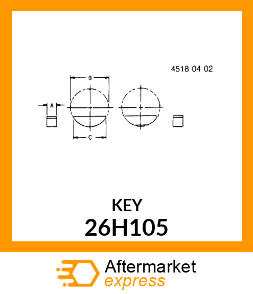 KEY, WOODRUFF 26H105