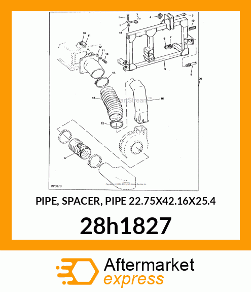 PIPE, SPACER, PIPE 22.75X42.16X25.4 28h1827