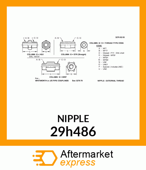 PIPE NIPPLE 29h486