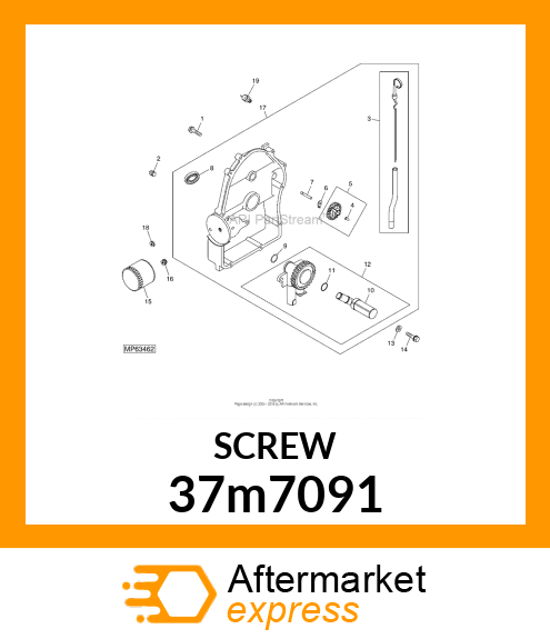 SCREW, SLFTPG, METRIC THD, HEX WSHR 37m7091