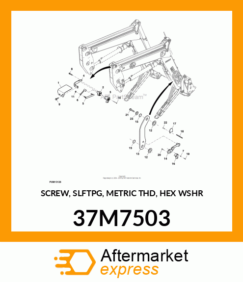 SCREW, SLFTPG, METRIC THD, HEX WSHR 37M7503