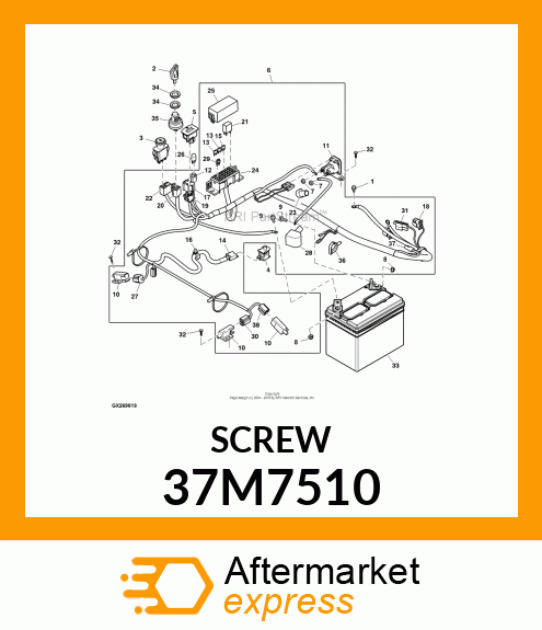 SCREW, SLFTPG, METRIC THD, HEX WSHR 37M7510