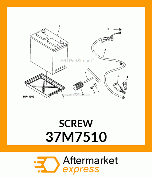 SCREW, SLFTPG, METRIC THD, HEX WSHR 37M7510