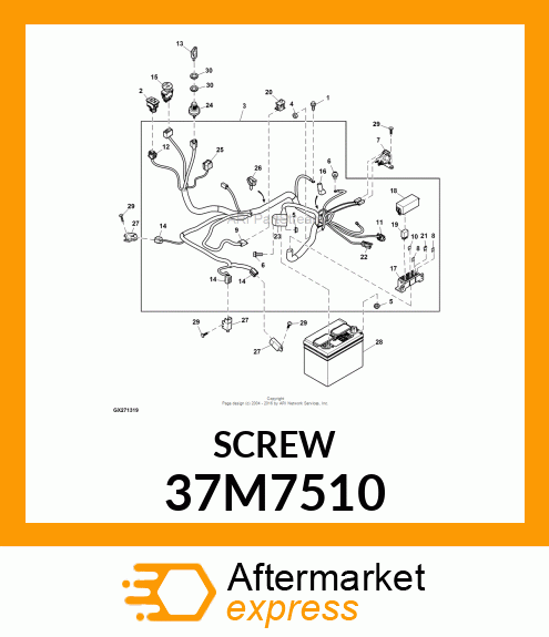 SCREW, SLFTPG, METRIC THD, HEX WSHR 37M7510