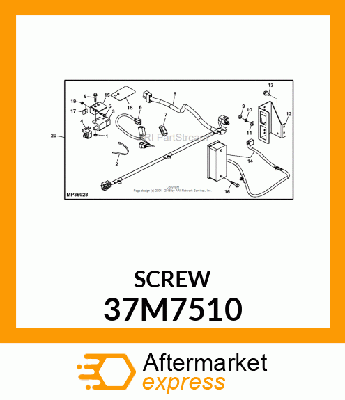 SCREW, SLFTPG, METRIC THD, HEX WSHR 37M7510