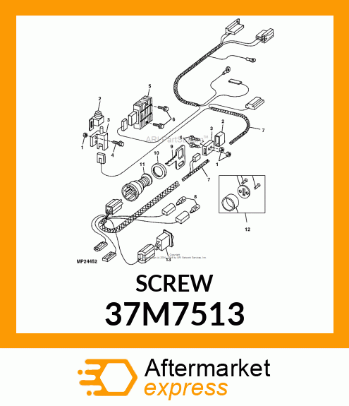 SCREW, SLFTPG, METRIC THD, HEX WSHR 37M7513