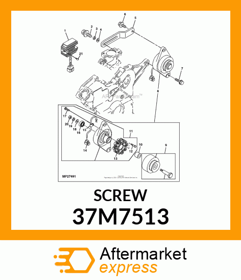 SCREW, SLFTPG, METRIC THD, HEX WSHR 37M7513