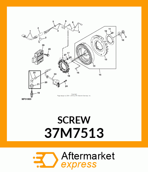 SCREW, SLFTPG, METRIC THD, HEX WSHR 37M7513